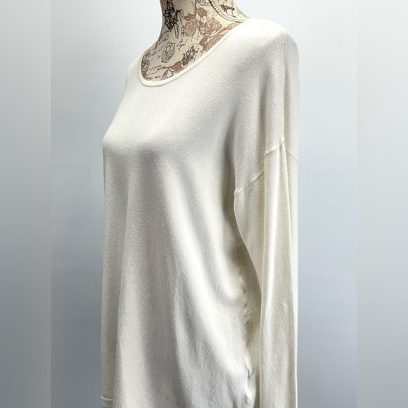 SOFT SURROUNDINGS Ivory TRIESTE Long Sleeve scoop neck top size MP - Picture 5 of 13